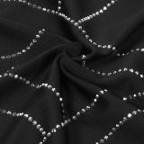 Hot Drill Sleeveless Split Long Dress NY-3331