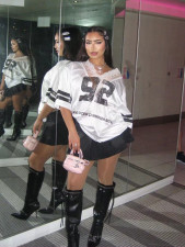 V Neck Print Lace Loose T Shirt YWXS-XS-XSL44597