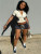 Color Block Short Sleeve Sport 2 Piece Shorts Set CH-25011