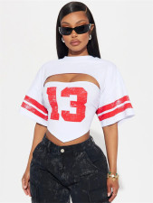 Casual Loose Sport Print T Shirt YWXS-XS-XS5273