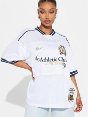 Print Sport Short Sleeve Loose T Shirt YWXS-XS-XSL44783