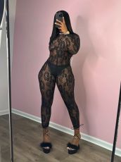 Long Sleeve Lace Backless Jumpsuit GDYF-6699