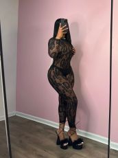 Long Sleeve Lace Backless Jumpsuit GDYF-6699