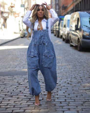 Fashion Loose Denim Overall Jumpsuit LX-6037