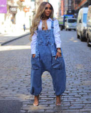 Fashion Loose Denim Overall Jumpsuit LX-6037