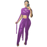 Mesh See Through Bandage Two Piece Pants Set GCNF-0108