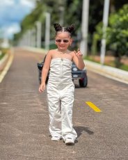 Kids Girl Wrap Chest Wide Leg Jumpsuit  GYAY-8116