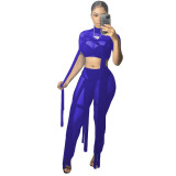 Mesh See Through Bandage Two Piece Pants Set GCNF-0108