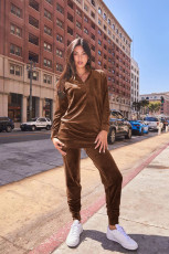 Solid Color Casual Stand Up Two Piece Pants Set YD-8821