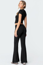 Solid Color Sleeveless Two Piece Pants Set YD-8818