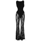 Lace See Through Patchwork Sling Jumpsuit YUEM-2025100