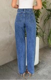 Pearl Washed Straight Jeans GKNF-11036