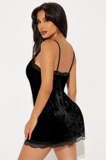 Sexy Lace Patchwork Sling Mini Dress YD-020