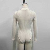 Knits Long Sleeve High Collar Bodysuit GZJF-12001