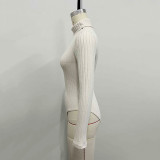 Knits Long Sleeve High Collar Bodysuit GZJF-12001