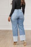 Fashion Solid Color Wash Loose Jeans OD-6829