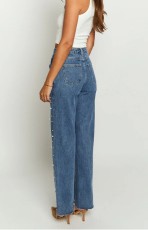 Pearl Washed Straight Jeans GKNF-11036