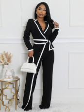 Color Block Patchwork Bele Jumpsuit HNIF-3249