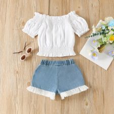 Kids Girl Short Sleeve Shors Two Piece Set YKTZ-55