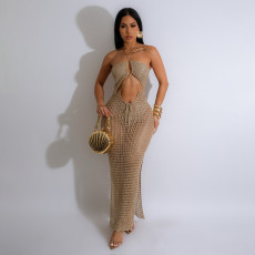 See Through Knis Sleeveless Club Dress GKLE-5757