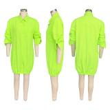 Loose Long Sleeve Shirt Dress SFY-533