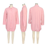 Loose Long Sleeve Shirt Dress SFY-533