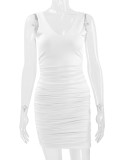Sleeveless Sexy Solid Color Mini Dress YMYF-8829