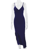 V Neck Backless Split Sling Maxi Dress YMYF-8859