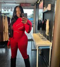 Long Sleeve Hollow Out Two Piece Pants Set YUEM-2025203