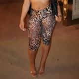 Sexy Leopard Print Five-pointed Pants GFCF-1323