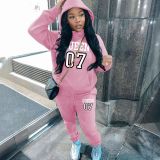 Plus Size Printed Padded Sweatshirt Pants Suit GDNF-5999Q13