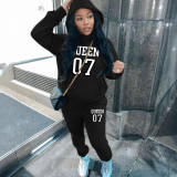 Plus Size Printed Padded Sweatshirt Pants Suit GDNF-5999Q13