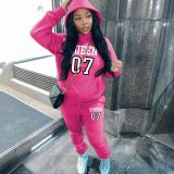 Plus Size Printed Padded Sweatshirt Pants Suit GDNF-5999Q13
