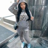 Plus Size Printed Padded Sweatshirt Pants Suit GDNF-5999Q13