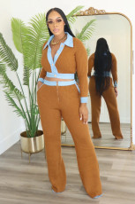 Single-breasted Polo Knit Pants Two-piece Suit GTYZ-7510