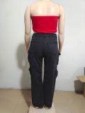 Plus Size Multi-pocket Jeans GAKF-21212
