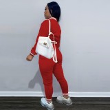 Fashion Letter Print Long Sleeve Pants Suit WUM-21011