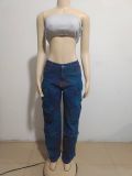 Plus Size Multi-pocket Jeans GAKF-21212