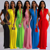 Sexy V Neck Sleeveless Maxi Dress GTYZ-7375