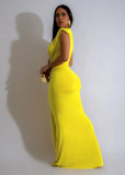 Sexy V Neck Sleeveless Maxi Dress GTYZ-7375