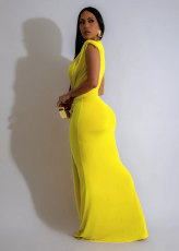 Sexy V Neck Sleeveless Maxi Dress GTYZ-7375