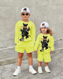 Kids Print Long Sleeve Sweatshirt Pants 2 Piece Set GYAY-8120