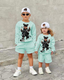 Kids Print Long Sleeve Sweatshirt Pants 2 Piece Set GYAY-8120