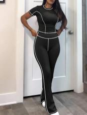 Fashion Sport Yoga Short Sleeve Pants Skinny Suit GBGF-5062