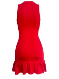 Sleeveless Ruffles Mini Dress GCNF-0227