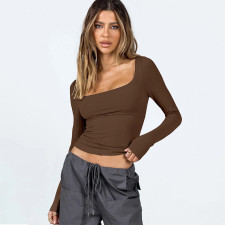 Square Neck Long Sleeve T Shirt GZJF-2590