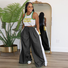 Contrast Color Patchwork Loose Pants IV-8511