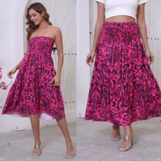 Print Big Swing Half Body Skirt XCFF-910