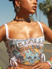 Sexy Print Tight Bandage Vest IV-8512