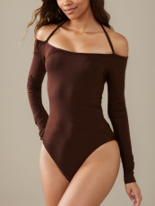 Sexy Hlaterneck Off Shoulder Bodysuit GZJF-12010